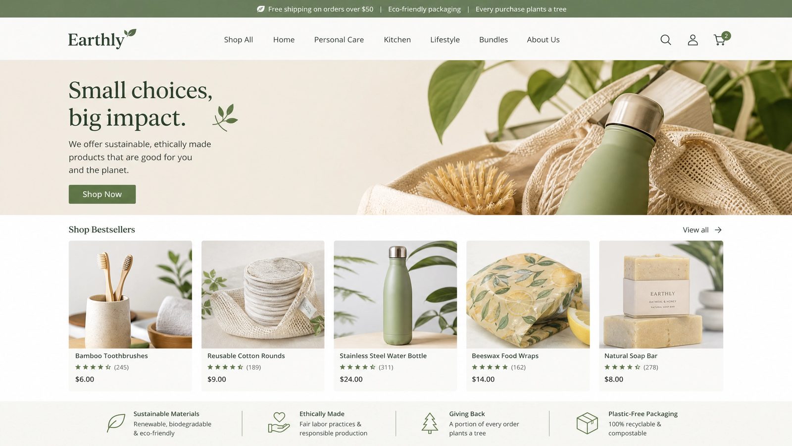 Earthly Goods website